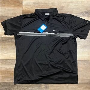 Columbia Black Polo with Gray Reflective Stripe